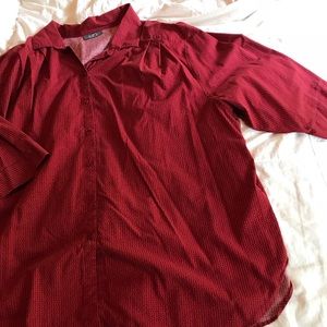 Blouse Red Cotton Plus Size